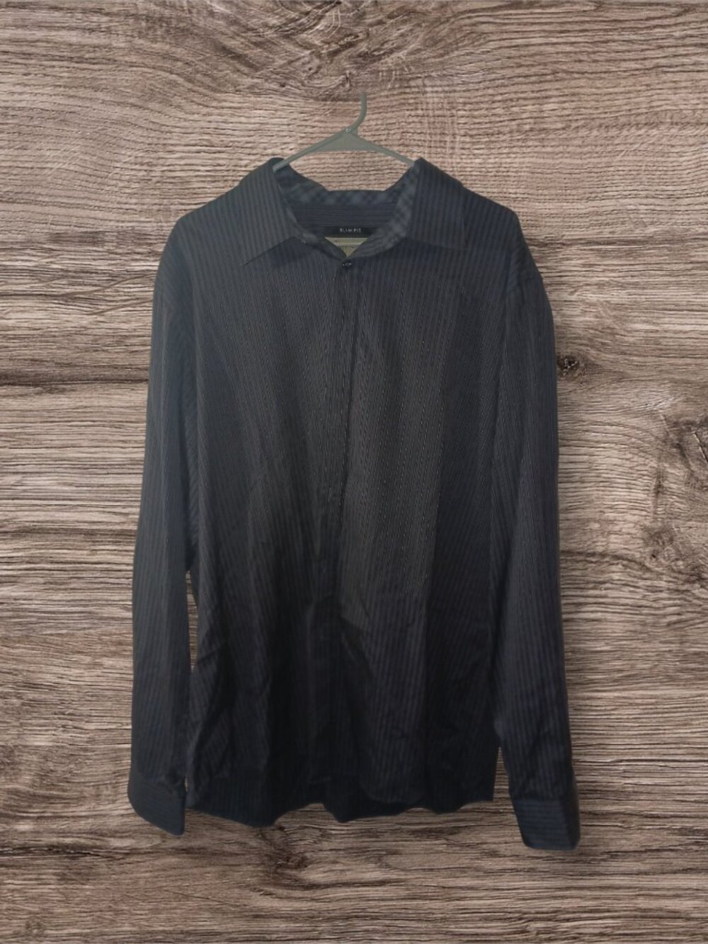 BKE Slim Fit Button Up Shirt Men’s XXL Black Striped Buckle